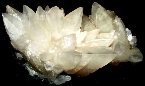 Calcite
Dahisar Quarry, Mumbai, India
12 x 6 x 5 cm
White scalenohedral crystal cluster, the crystals have a matte lustre. An early piece from India. (Author: Joseph D'Oliveira)