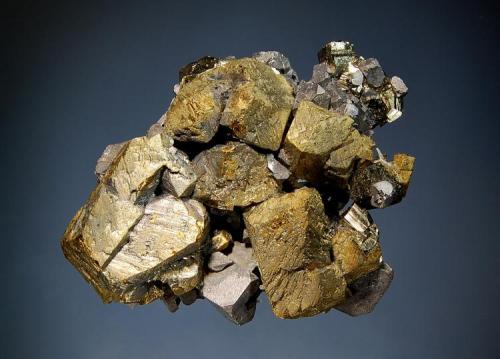 Chalcopyrite
Mogila Deposit, Madan District, Smolyan Oblast, Bulgaria
5.5 x 6.7 cm.
Chalcopyrite xls. with minor galena and pyrite. Mined from the 760 M level in 1983. (Author: crosstimber)