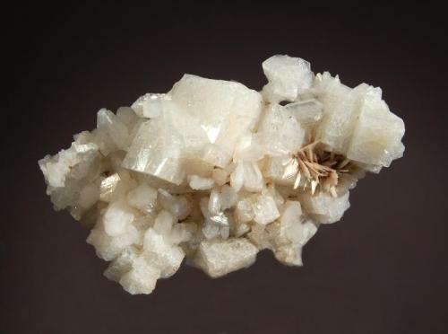 Chabazite
Curea, Sonora, Mexico
4.3  x 7.5 cm.
Lustrous white chabazite crystals to 1.7 cm in association with minor stilbite. (Author: crosstimber)