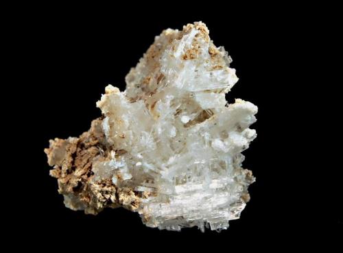 Meyerhofferite
Mt. Blanco Mine, Death Valley, Furnace Creek District, Inyo Co., California
5.1 x 6.0 cm.
Colorless lathlike crystals of a somewhat rare borate from the type locality for the species. (Author: crosstimber)