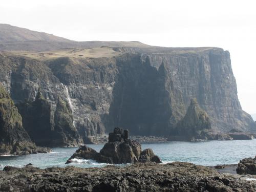 Biod a’ Mhurain, Duirinish, Isle of Skye, Scotland

’The Land That Time Forgot’
Dramatic scenery on the way to check out the calcite locality, where in the past I have collected some very nice rhombohedral crystals. (Author: Mike Wood)