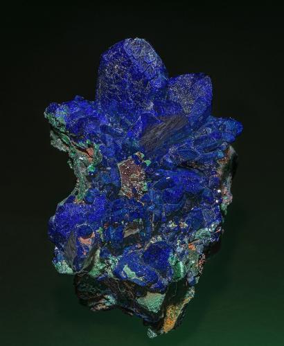 Azurite, Malachite
Khanong open pit, Sepon Mine, Vilabouly District, Savannakhét Province, Laos
5.2 x 3.5 cm (Author: am mizunaka)