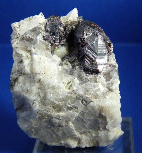 Gadolinita-(Y)<br />Pegmatita Slobrekka, Frikstad, Iveland, Aust-Agder, Noruega<br />50x35mcm.; cristal 20x15 mm.<br /> (Autor: Jesus Franquesa Baucells)
