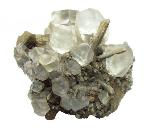 Fluorite with quartz<br />Dalnegorsk, Distrito urbano Dalnegorsk, Primorsky Krai, Rusia<br />Specimen size 8 cm, largest fluorite 2 cm<br /> (Author: Tobi)