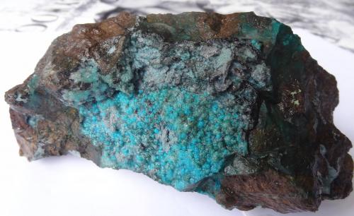 Chrysocolla<br />Mina Serpieri, Minas Kamariza, Distrito minero Lavrion, Prefectura Attikí (Attica), Grecia<br />15x15x7cm<br /> (Author: Dave van Bladel)