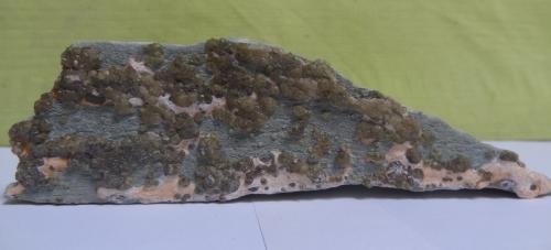 Andradite (variety demantoid)<br />Mina Sferlùn asbestos, Vallone del Cengiaccio, Lanzada, Valmalenco, Provincia Sondrio, Lombardía, Italia<br />14 x 4 x 3cm<br /> (Author: Dave van Bladel)