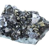 Galena, Pyrite, Sphalerite, QuartzZona minera Madan, Montes Rhodope, Smolyan Oblast, BulgariaSpecimen size 19 x 12 cm, largest galena crystals 2 cm (Author: Tobi)