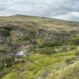 A unos 130 km de Reikiavik, en el valle de Þjórsárdalur, en el sur de Islandia, se encuentra Gjáin, un paraje de una gran belleza. Pequeñas cascadas y rápidos de agua caen por el desfiladero de Gjáin en el río Rauðá (río Rojo) entre tobas volcánicas y basalto, en los que se desarrollan algunas disyunciones columnares, y abundantes plantas herbáceas umbelíferas llamadas angélicas (Angelica archangelica), además de varios tipos de arbustos. (Autor: Antonio P. López)