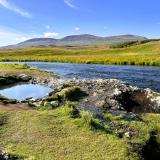 Algunas fuentes termales están en los sitios más insospechados. La de Fosslaug está junto al río Húseyjarkvísl y relativamente cerca de la cascada de Reykjafoss, a unos 7 km de Varmahlíð, al norte de Islandia y muy alejada de las zonas turísticas. (Autor: Antonio P. López)