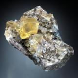 Fluorite<br />Seata Mine, Aysgarth, Wensleydale, North Pennines Orefield, Yorkshire, England / United Kingdom<br />8x5x3 cm overall size<br /> (Author: Jesse Fisher)