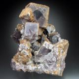Fluorite, Ankerite, Quartz<br />Carricks Mine, Ireshopeburn, Weardale, North Pennines Orefield, County Durham, England / United Kingdom<br />10x8x6 cm overall size<br /> (Author: Jesse Fisher)