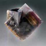 Fluorite with Siderite<br />Boltsburn Mine, Rookhope District, Weardale, North Pennines Orefield, County Durham, England / United Kingdom<br />8x8x7 cm overall size<br /> (Author: Jesse Fisher)