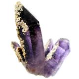 Amethyst with unknown coating<br />Orange River, Warmbad, Karasburg District, ǁKaras Region, Namibia<br />Specimen height 5 cm<br /> (Author: Tobi)