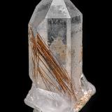 Quartz, RutilePlacerville, Distrito Placerville, Condado El Dorado, California, USA7.4 x 2.7 cm (Author: am mizunaka)