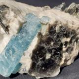 Beryl (variety aquamarine)Stoneham, Condado Oxford, Maine, USA8 x 7 cm (Author: Volkmar Stingl)