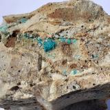 Chrysocolla, Dolomite, Calcite, Cuproadamite (?)Distrito minero Ringenwechsel, Troi, Distrito Schwaz, Valle Inn, Tirol Norte, Tirol, Austria8 x 5 cm (Author: Volkmar Stingl)