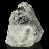 Miargyrite and QuartzBräunsdorf , Oberschöna, Distrito Freiberg, Mittelsachsen, Erzgebirgskreis, Sajonia/Sachsen, Alemania4 x 4 x 5 cm / main crystal: 0.5 cm (Author: MIM Museum)