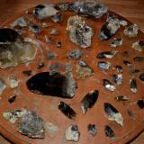 total haul of smoky quartz crystals from the pocket all cleaned up (Author: thecrystalfinder)