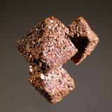 Copper ps. after cuprite
Poteryaevskoe Mine, Rubtsovskoe Cu-Zn-Pb deposit, Rudnyi Altai, Western-Siberian Region, Russia
2.8 x 3.0 cm
Sharp pseudomorphs of native copper after octahedral cuprite crystals. (Author: crosstimber)